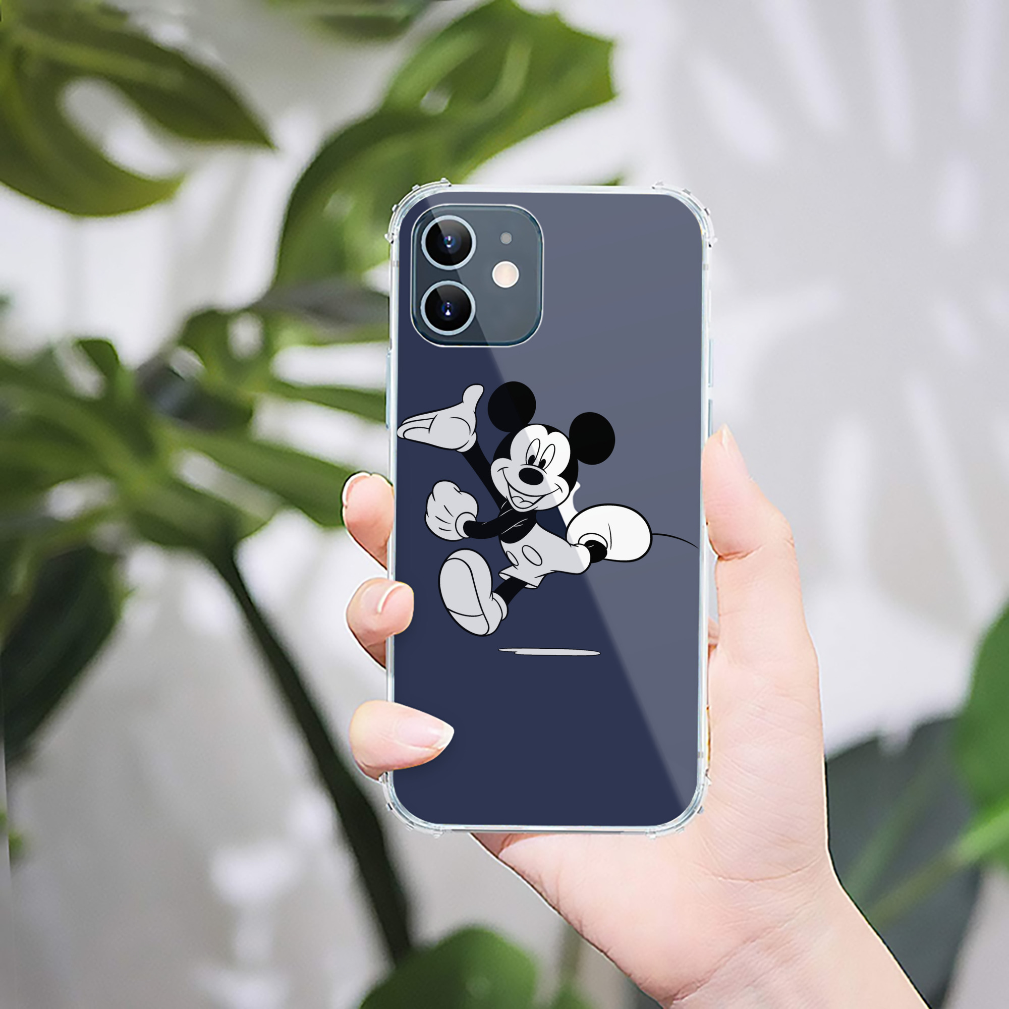 （画像用） ミッキーマウス Mickey Mouse 【iPhone 12シリーズ対応】透明スマホケース（クリアソフトケース）